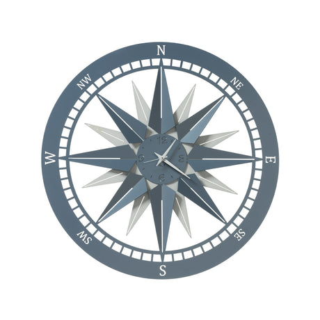 ARTI & MESTIERI Orologio da Parete Particolare Bussola Piccolo Bianco Marmo E Azzurro
