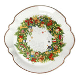 Vassoio da portata Brandani in porcellana con decoro ghirlanda natalizia 33 cm