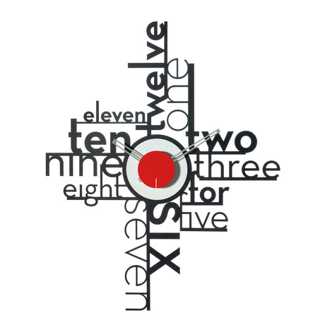 ARTI & MESTIERI Orologio da Parete Particolare Lettering Nero E Bianco Marmo