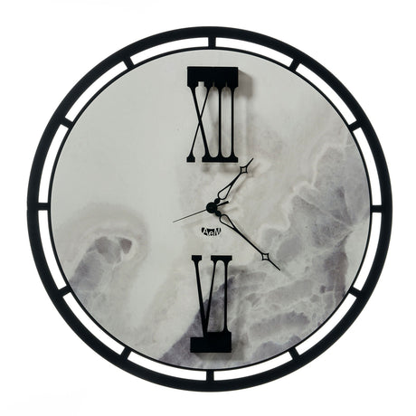 ARTI & MESTIERI Orologio da Parete di Design Mood Nero E Marmo Dover