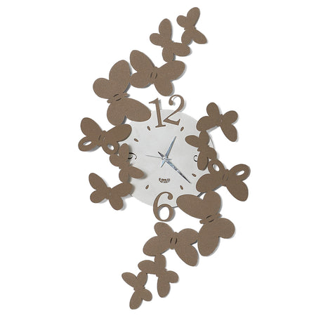 ARTI & MESTIERI Orologio da Parete di Design Farfalle Papillon Piccolo Beige