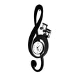 ARTI & MESTIERI Orologio da Parete di Design Chiave Musicale Nero