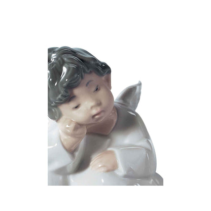 LLADRO' Figura Statua Statuina Angelo Medita Decorazione di Natale Porcellana