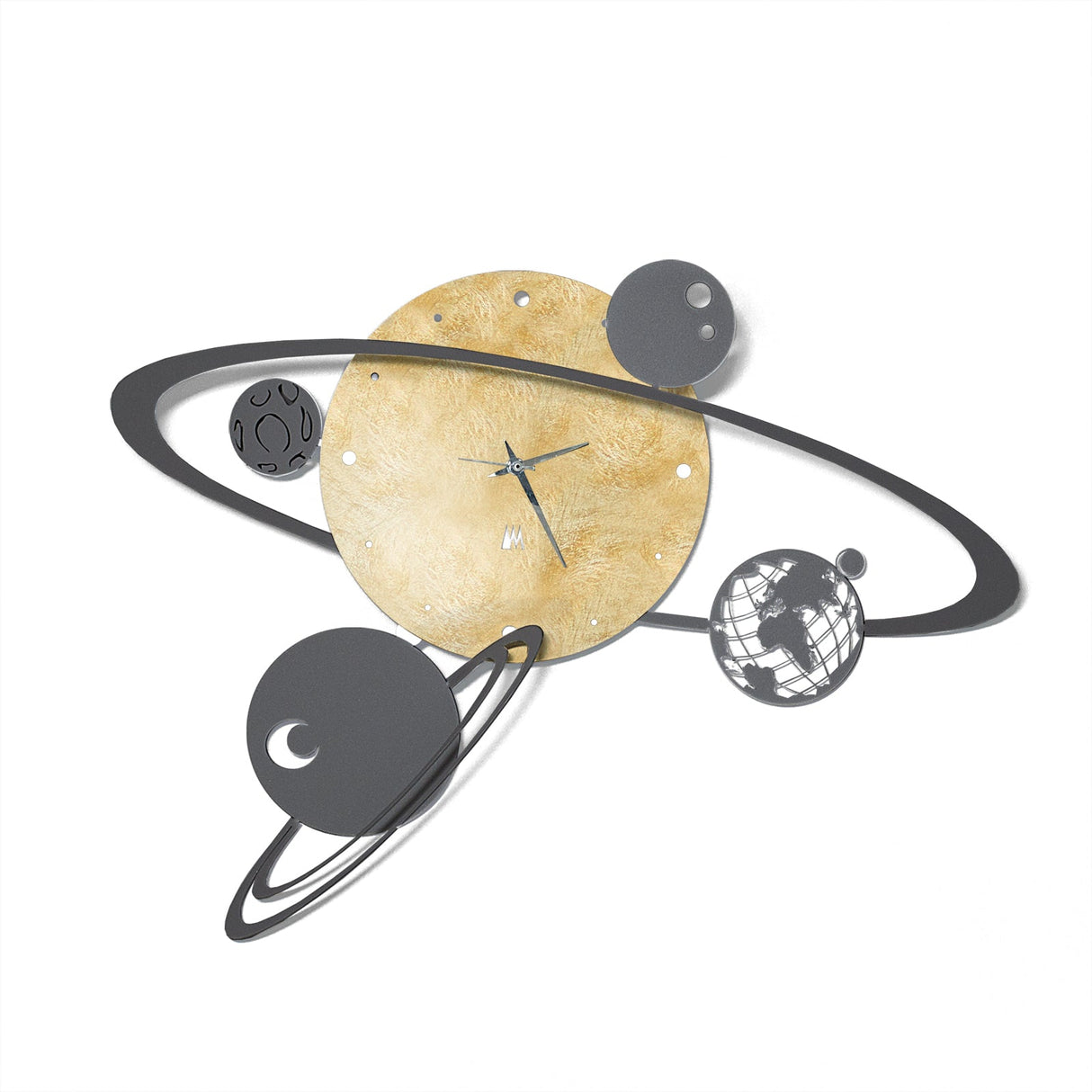 ARTI & MESTIERI Orologio da Parete di Design Sistema Solare Oro
