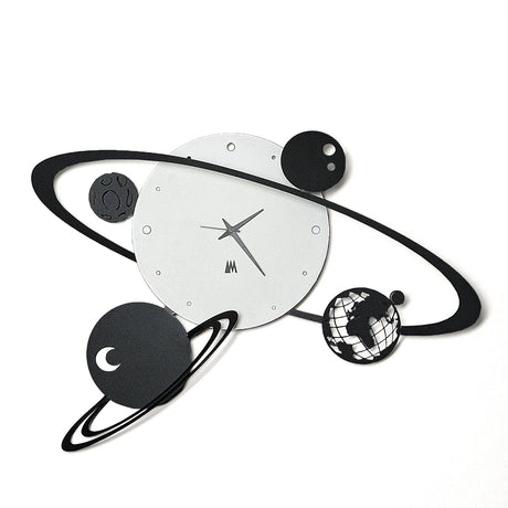 ARTI & MESTIERI Orologio da Parete di Design Sistema Solare Bianco