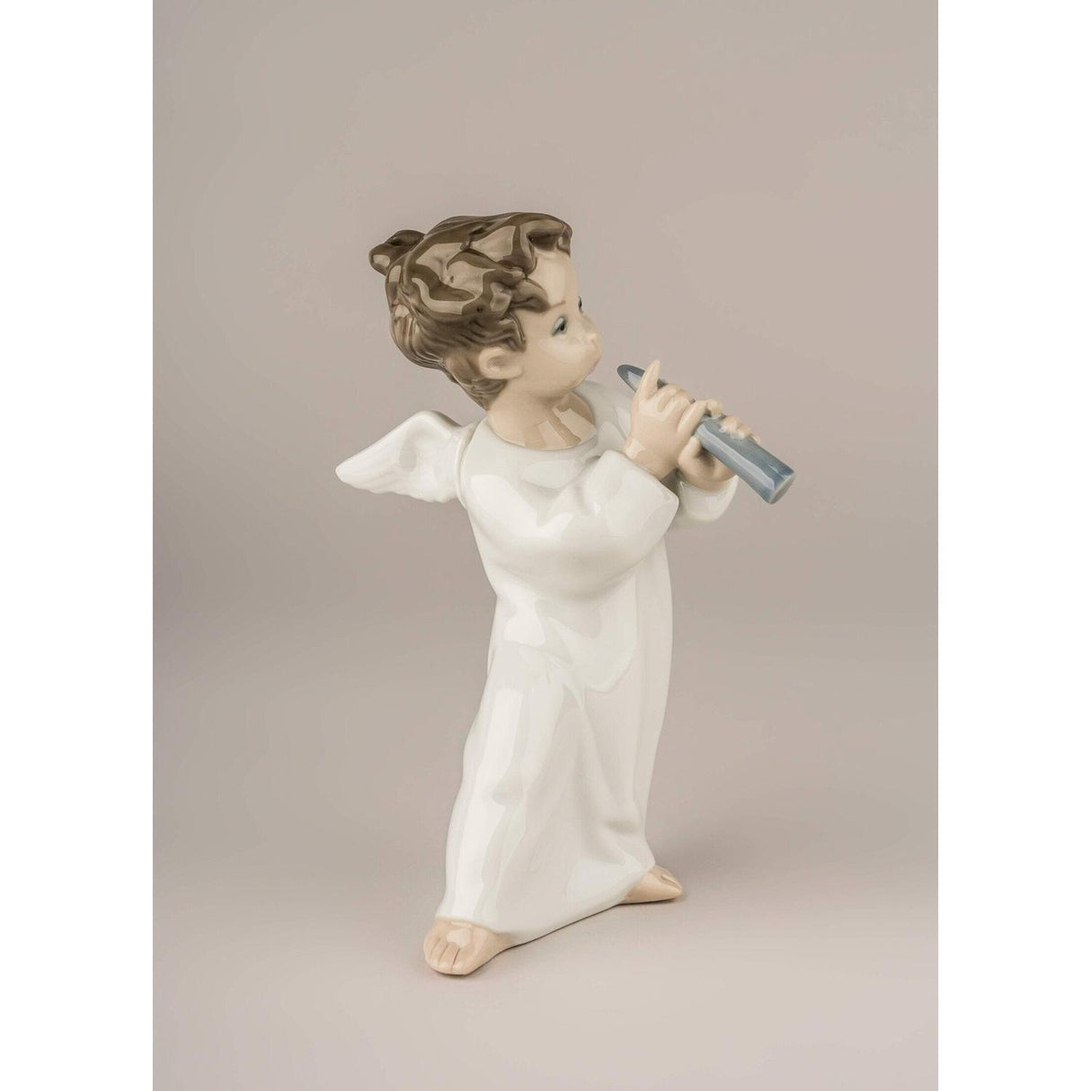 Lladró Figurina Angioletto con Flauto 16x8cm Porcellana