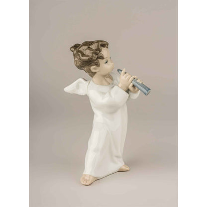 LLADRO' Figura Statuina Angelo Flauto Decorazione di Natale 16cm Porcellana
