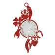 ARTI & MESTIERI Orologio da Parete di Design Portafortuna Good Luck Rosso E Bianco Marmo