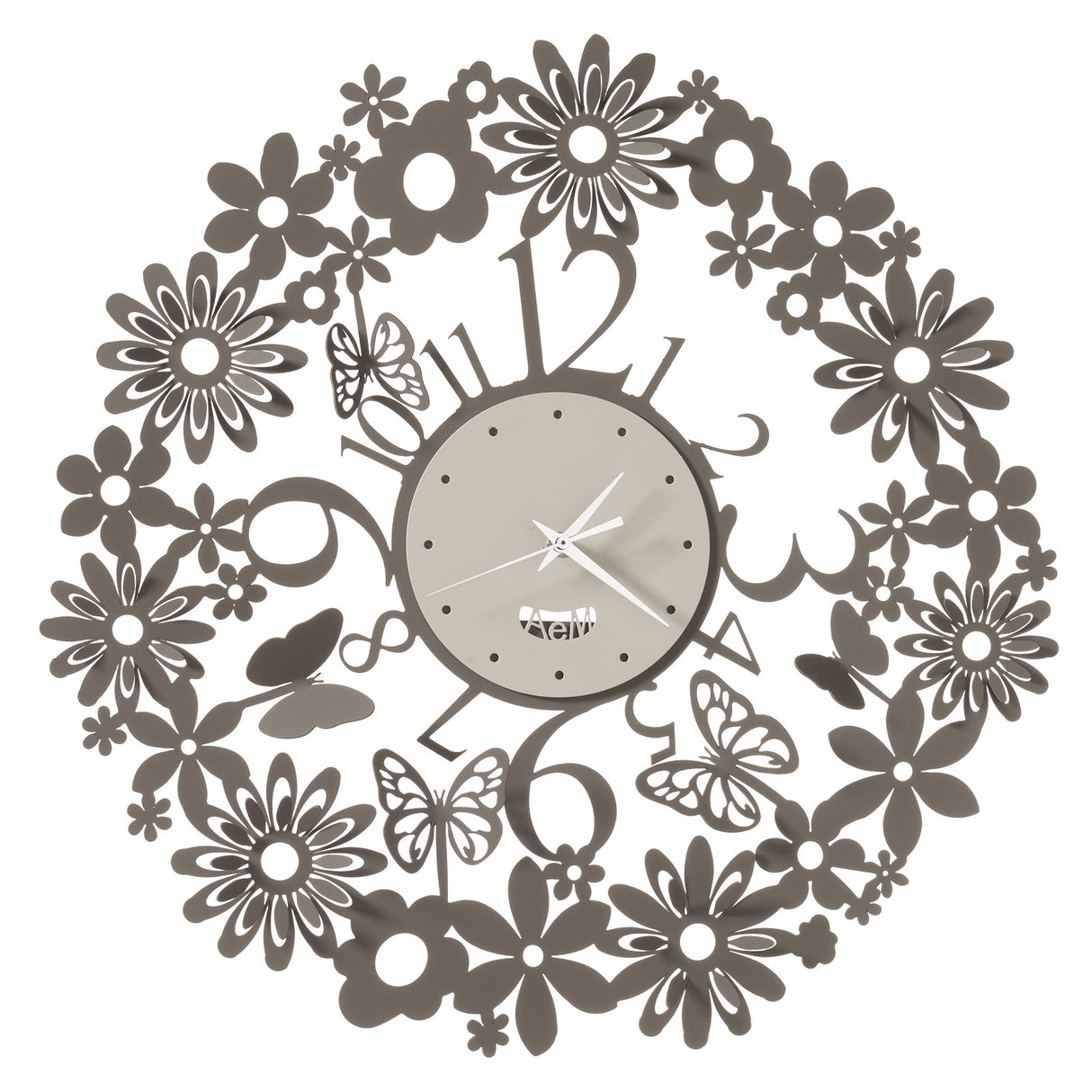 ARTI & MESTIERI Orologio da Parete di Design Margherite Fango E Avorio
