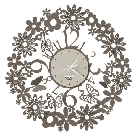 ARTI & MESTIERI Orologio da Parete di Design Margherite Fango E Avorio