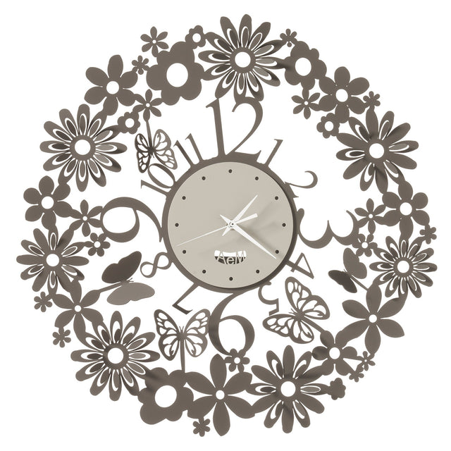 ARTI & MESTIERI Orologio da Parete di Design Margherite Fango E Avorio