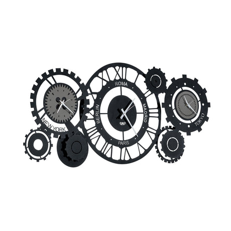 ARTI & MESTIERI Orologio da Parete Particolare Fuso Meccano Nero E Fango