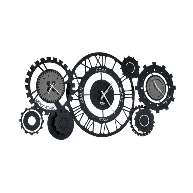 ARTI & MESTIERI Orologio da Parete Particolare Fuso Meccano Nero E Fango