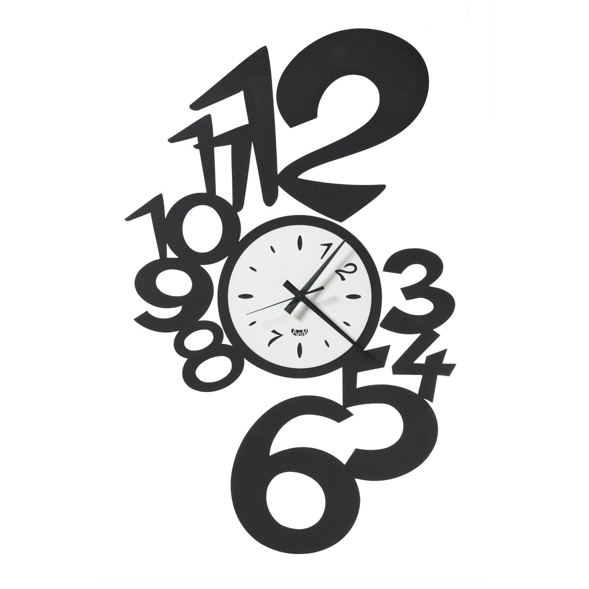 ARTI & MESTIERI Orologio da Parete di Design Lupin Grande Nero E Bianco Marmo