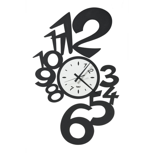 ARTI & MESTIERI Orologio da Parete di Design Lupin Grande Nero E Bianco Marmo