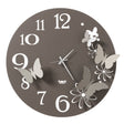 ARTI & MESTIERI Orologio da Parete Particolare Butterfly Flowers Grande Fango E Alluminio