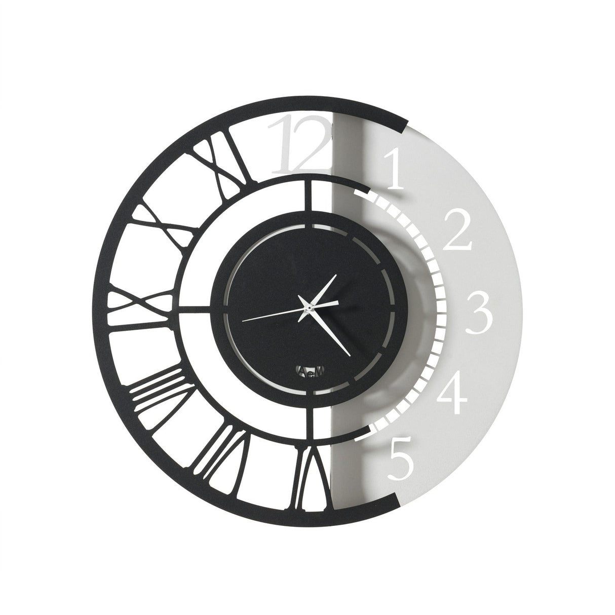 ARTI & MESTIERI Orologio da Parete Particolare Full Metal Jack Piccolo Nero E Bianco Marmo