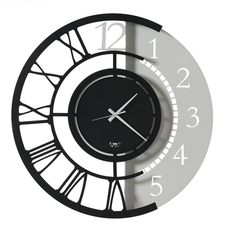 ARTI & MESTIERI Orologio da Parete Particolare Full Metal Jack Grande Nero E Bianco Marmo