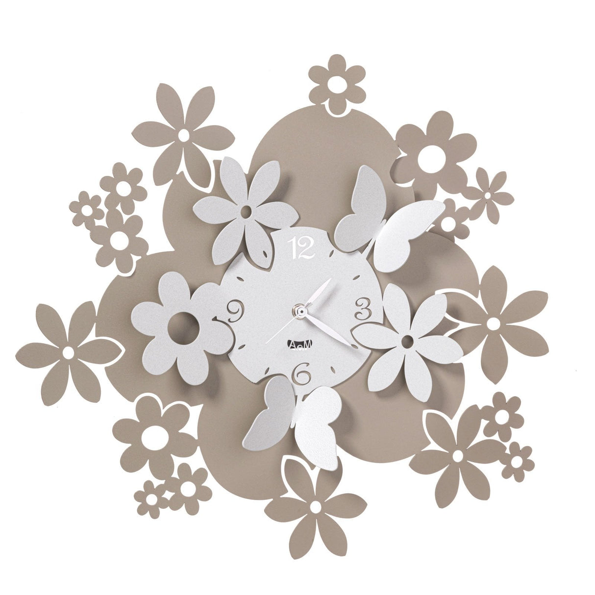 ARTI & MESTIERI Orologio da Parete Particolare con Fiori Daisy Sabbia E Bianco Marmo