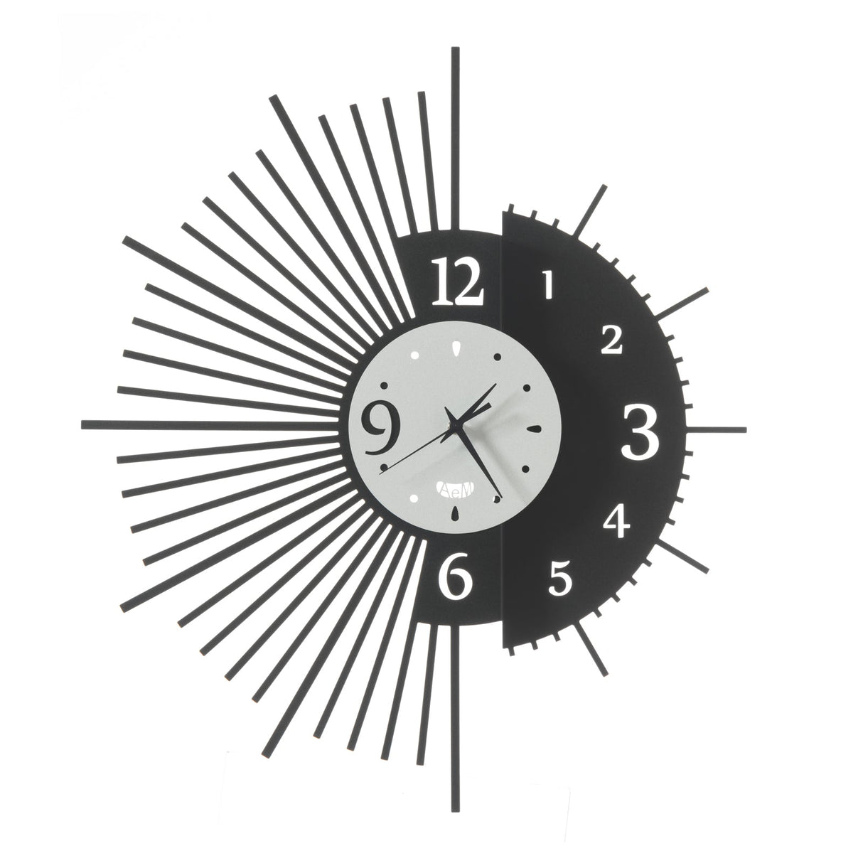 ARTI & MESTIERI Orologio da Parete di Design Miro Nero E Bianco Marmo