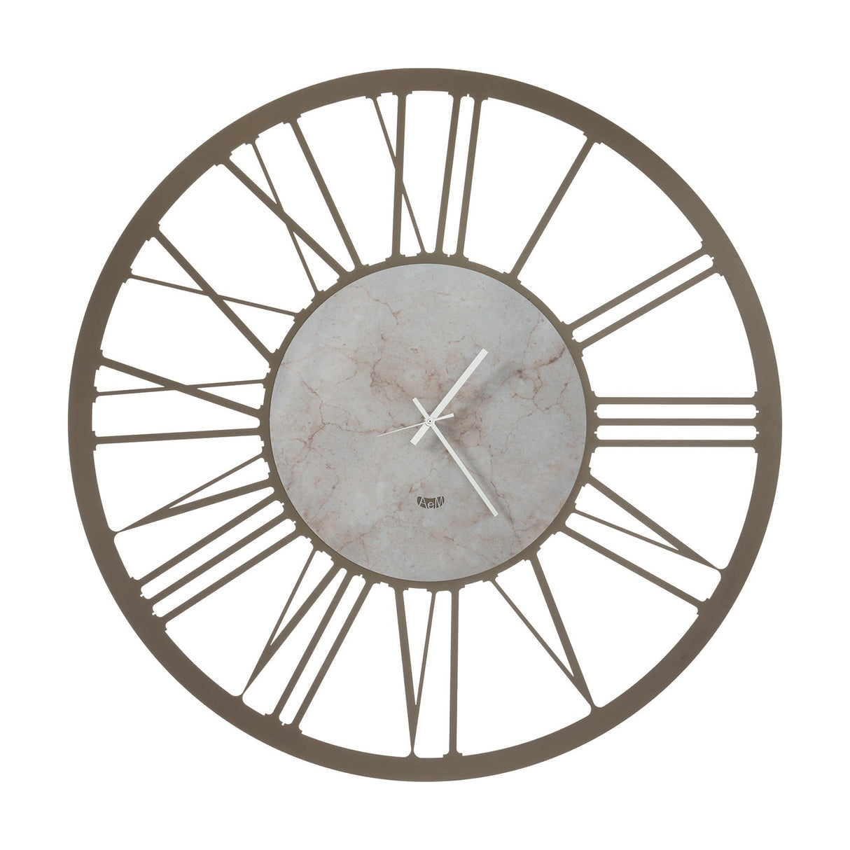 ARTI & MESTIERI Orologio da Parete Design Big 90 Bronzo E Marmo Travertino