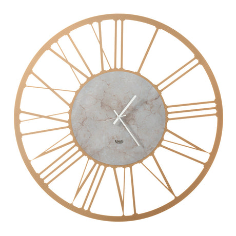 ARTI & MESTIERI Orologio da Parete Design Big 90 Oro Laccato E Marmo Travertino