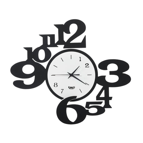 ARTI & MESTIERI Orologio da Parete di Design a Chiasmo King Nero E Bianco