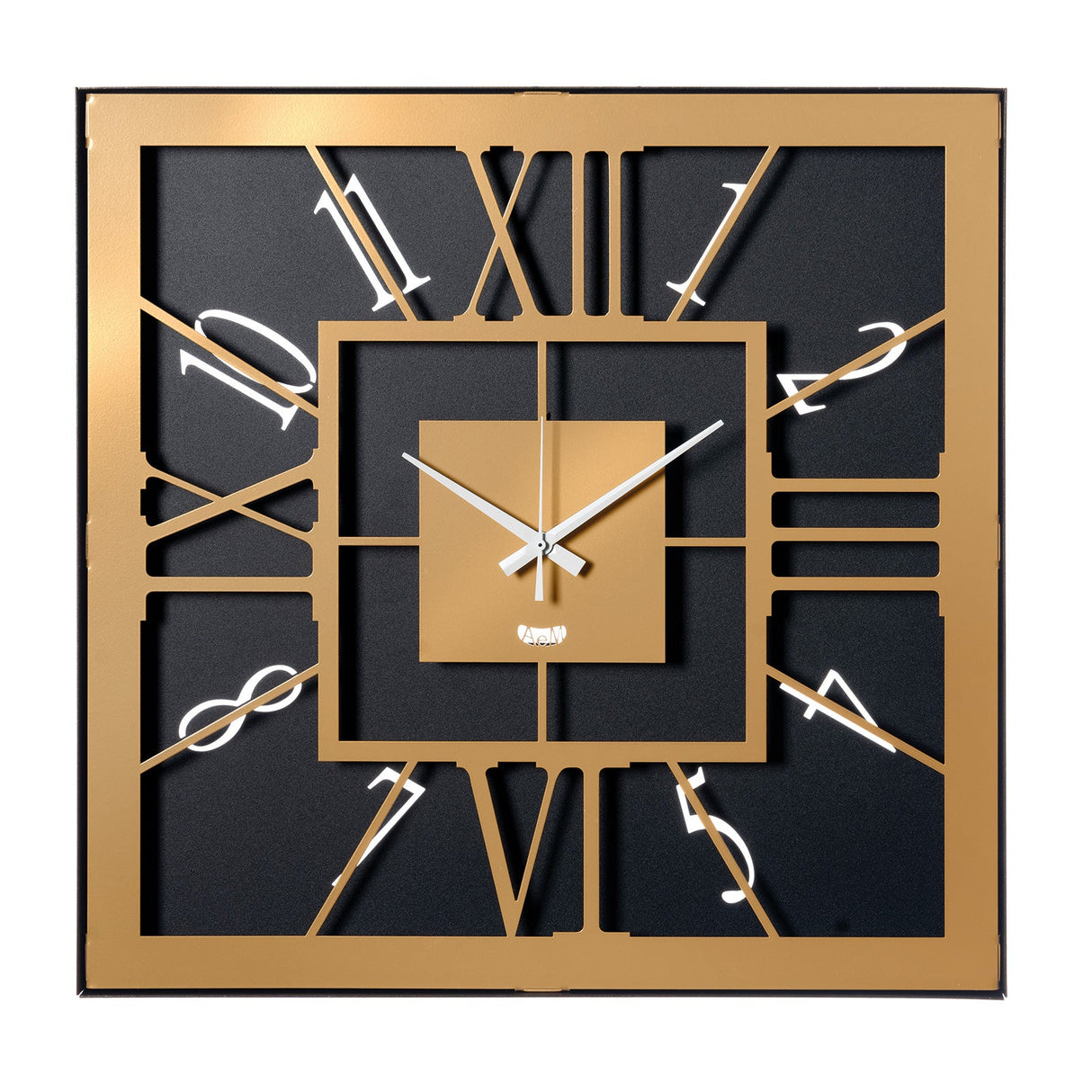 ARTI & MESTIERI Orologi da Parete di Design Tauro Nero E Oro Laccato