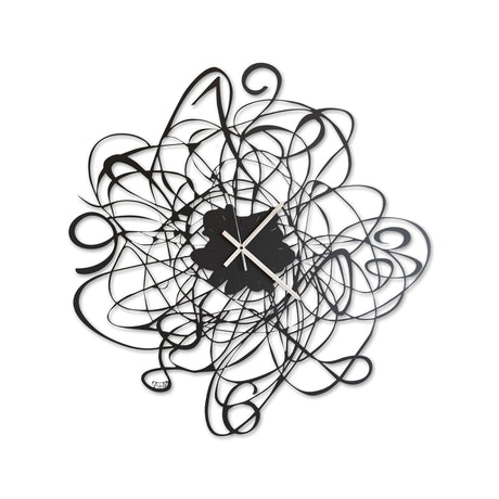 ARTI & MESTIERI Orologio da Parete di Design con Intreccio Doodle Nero