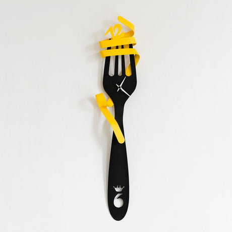 ARTI & MESTIERI Orologio da Parete da Cucina Per Buongustai Italy-Italy Giallo E Nero