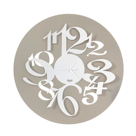 ARTI & MESTIERI Orologio da Parete di Design Focus Sabbia E Bianco