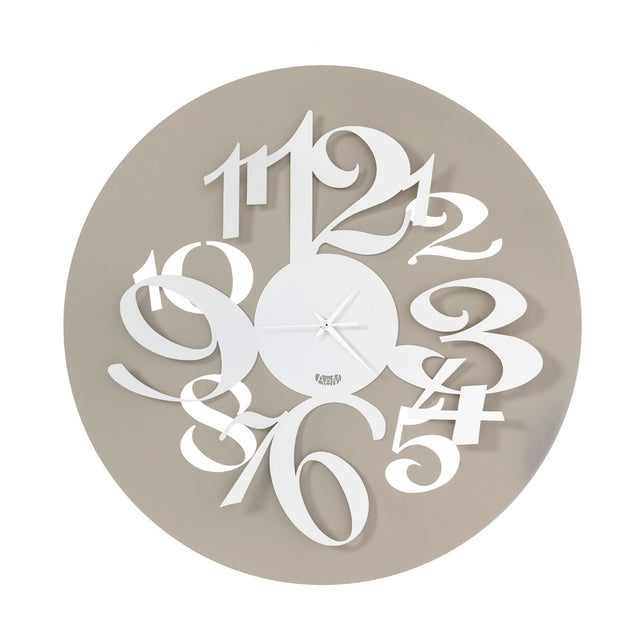 ARTI & MESTIERI Orologio da Parete di Design Focus Sabbia E Bianco