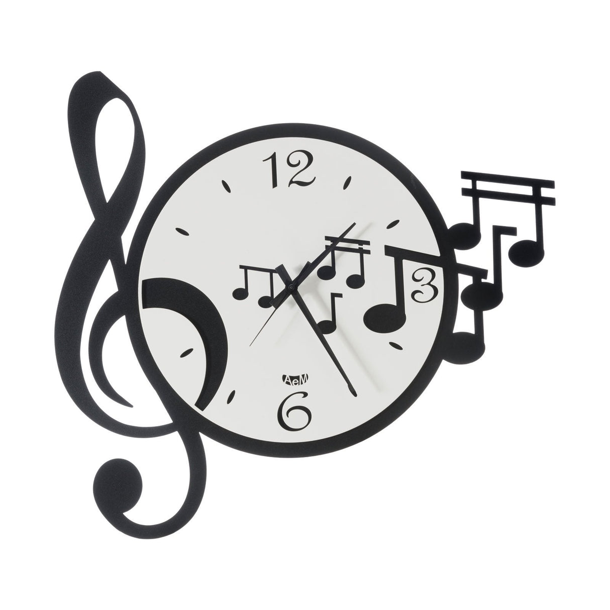 ARTI & MESTIERI Orologio da Parete di Design con Chiave E Note Musicali Musica Bianco E Nero