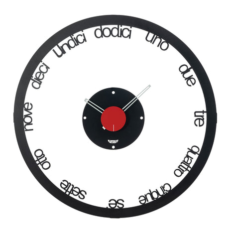 ARTI & MESTIERI Orologio Grande da Parete di Design Circolo Nero