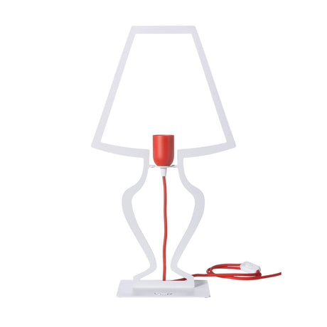 ARTI & MESTIERI Lampada da Tavolo Design Silhouette Grande Bianco