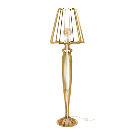 ARTI & MESTIERI Lampada Moderna da Terra Per Soggiorno Minerva Oro Trasparente