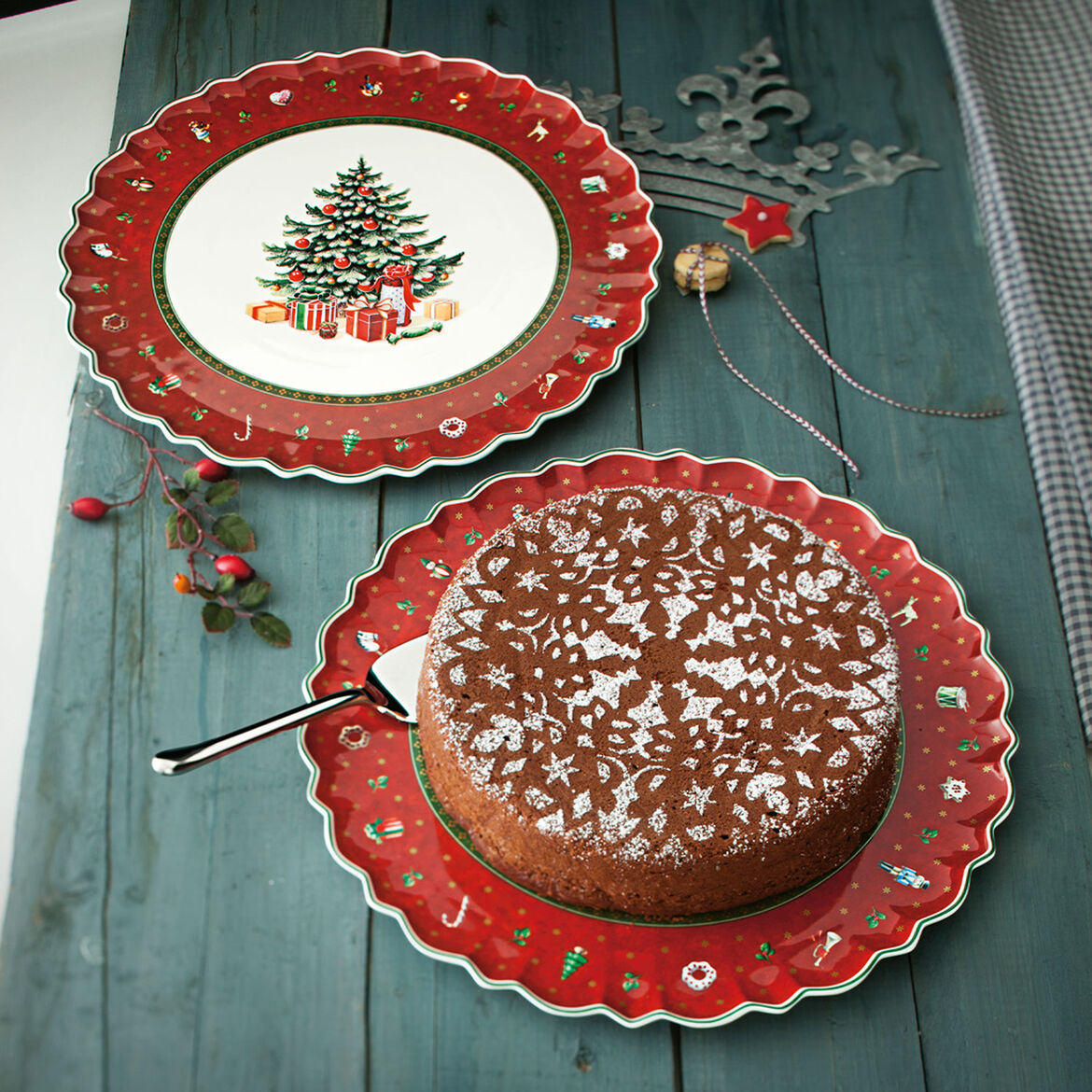 VILLEROY & BOCH Toy's Delight Piatto Torta Panettone Albero di Natale 33cm