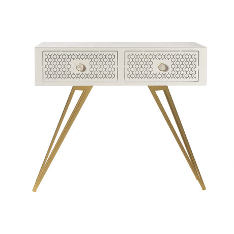 ARTI & MESTIERI Consolle Per Ingresso Mayfair Grande Bianco Marmo E Oro Trasparente