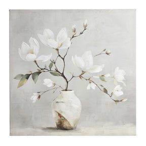 Quadro con magnolie Bizzotto stampa su tela dipinta a mano 80x80 cm