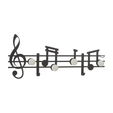 ARTI & MESTIERI Appendiabiti In Ferro da Parete con Note Musicali Musica Nero