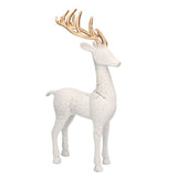 VACCHETTI Renna Metallo Bianco Oro 35cm Decorazione Natalizia Natale