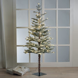 MASCAGNI CASA Albero di Natale Abete Innevato con 180 Luci LED 160cm Bianco Verde