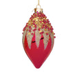BIZZOTTO Pendaglio Fuso in Vetro per Albero di Natale Firework 7x13cm Rosso e Oro