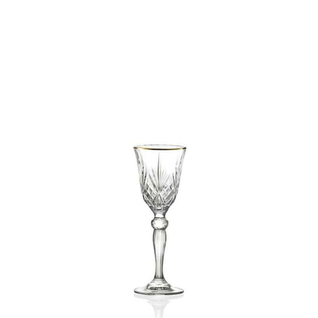BRANDANI Set 6 Liquorini Gold Bordo Oro Vetro 5cm Tavola Natalizia Natale
