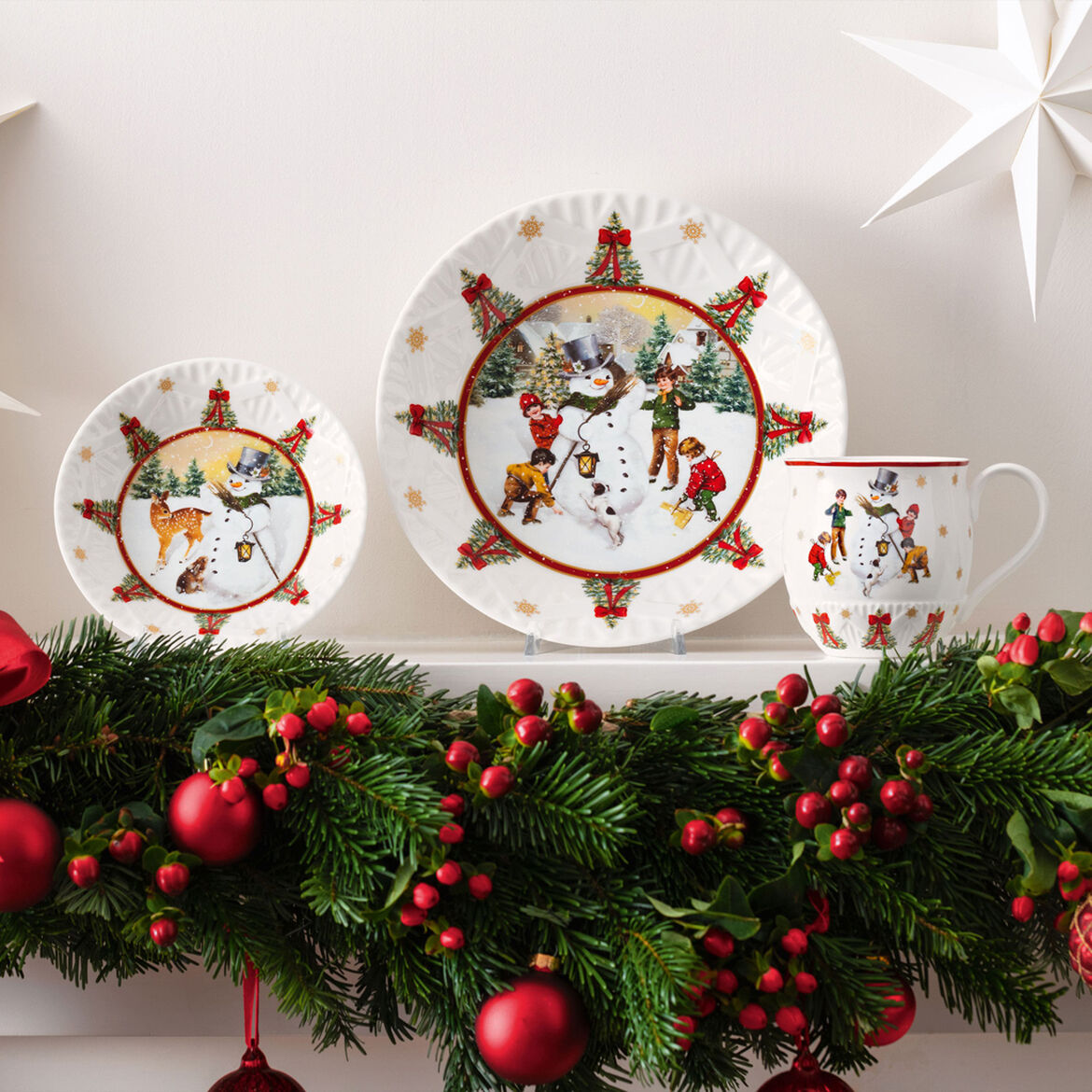 VILLEROY & BOCH Toy's Fantasy Ciotola Coppa Pupazzo di Neve 16,5cm Porcellana Tavola di Natale