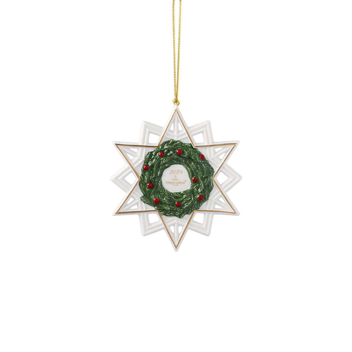 VILLEROY & BOCH Annual Ornaments 2024 Addobbo per Albero di Natale Stella 10,5cm Porcellana