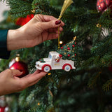 VILLEROY & BOCH Annual Ornaments 2024 Addobbo per Albero di Natale Babbo Natale con Furgone 11x8,5cm Porcellana