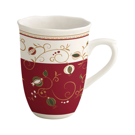 BRANDANI Tempo di Festa Set 2 Pezzi MUG Tazza Caffè Tè Tavola Natale Porcellana