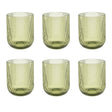 ROSE & TULIPANI Twisty Bicchiere Acqua Set 6 Pezzi 260ml Verde Vetro