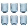 ROSE & TULIPANI Twisty Bicchiere Acqua Set 6 Pezzi 260ml Blu Vetro